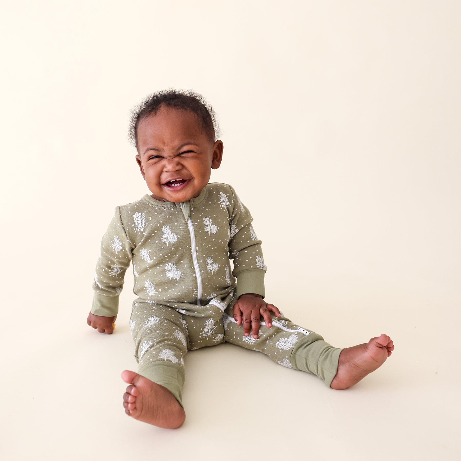 Organic Holiday Print '2-Way' Zip Romper