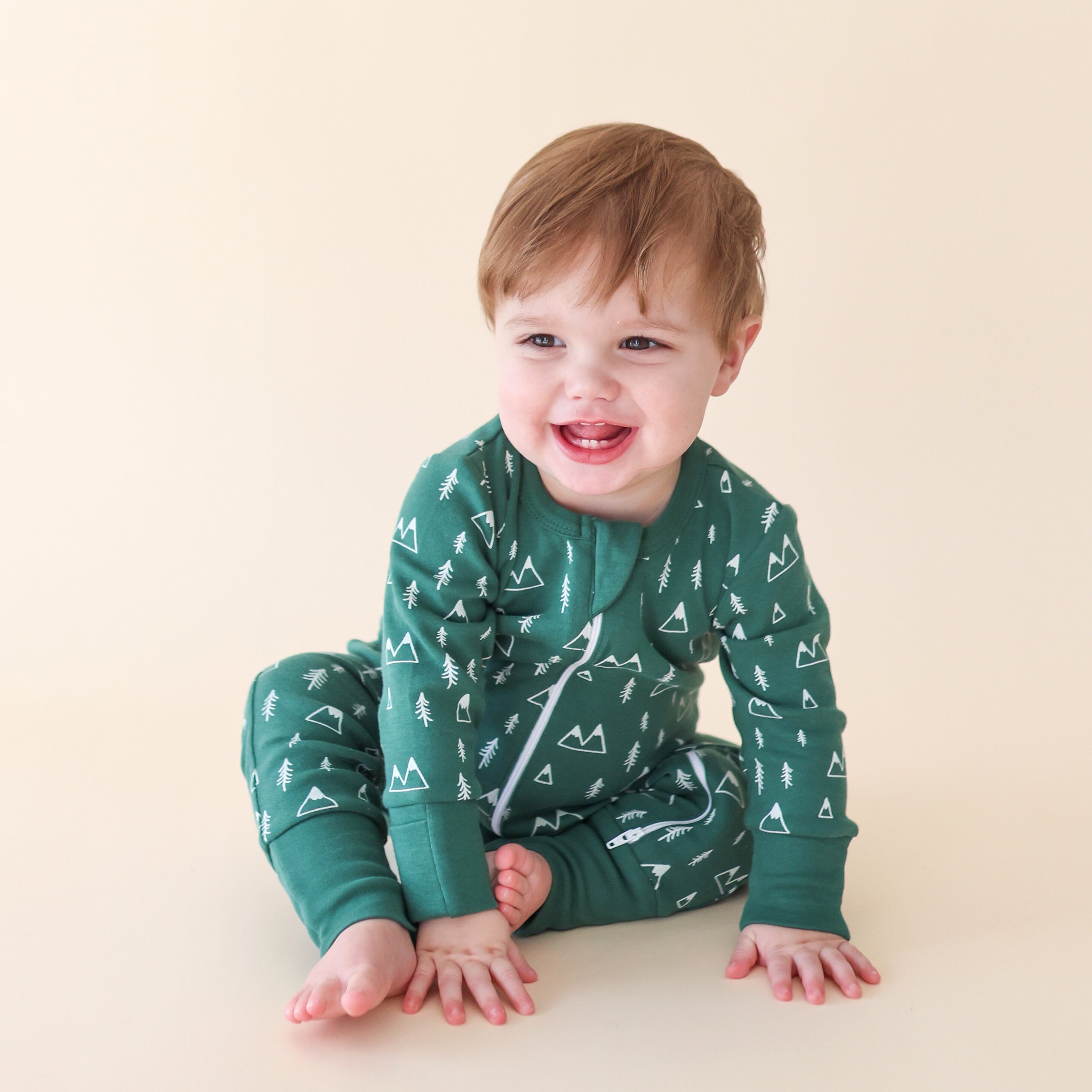 Organic Signature Print '2-Way' Zip Romper - Winter