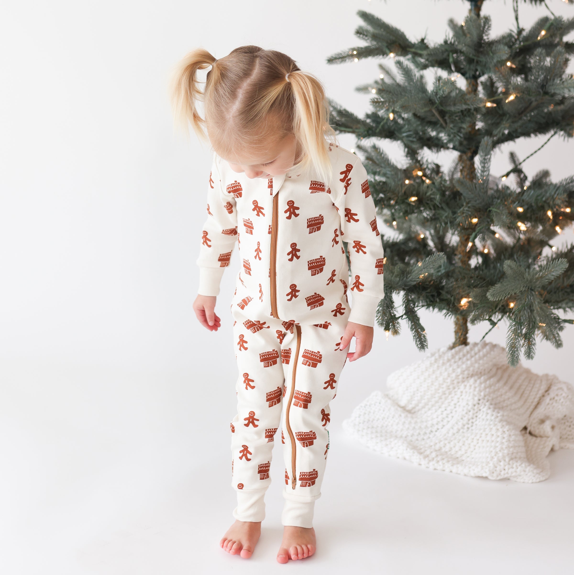 Organic Holiday Print '2-Way' Zip Romper