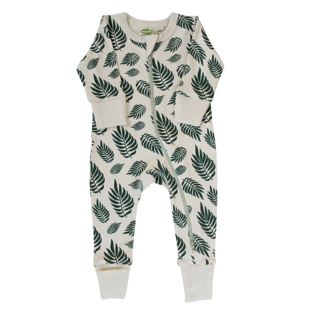 Organic Signature Print '2-Way' Zip Romper - Long Sleeve