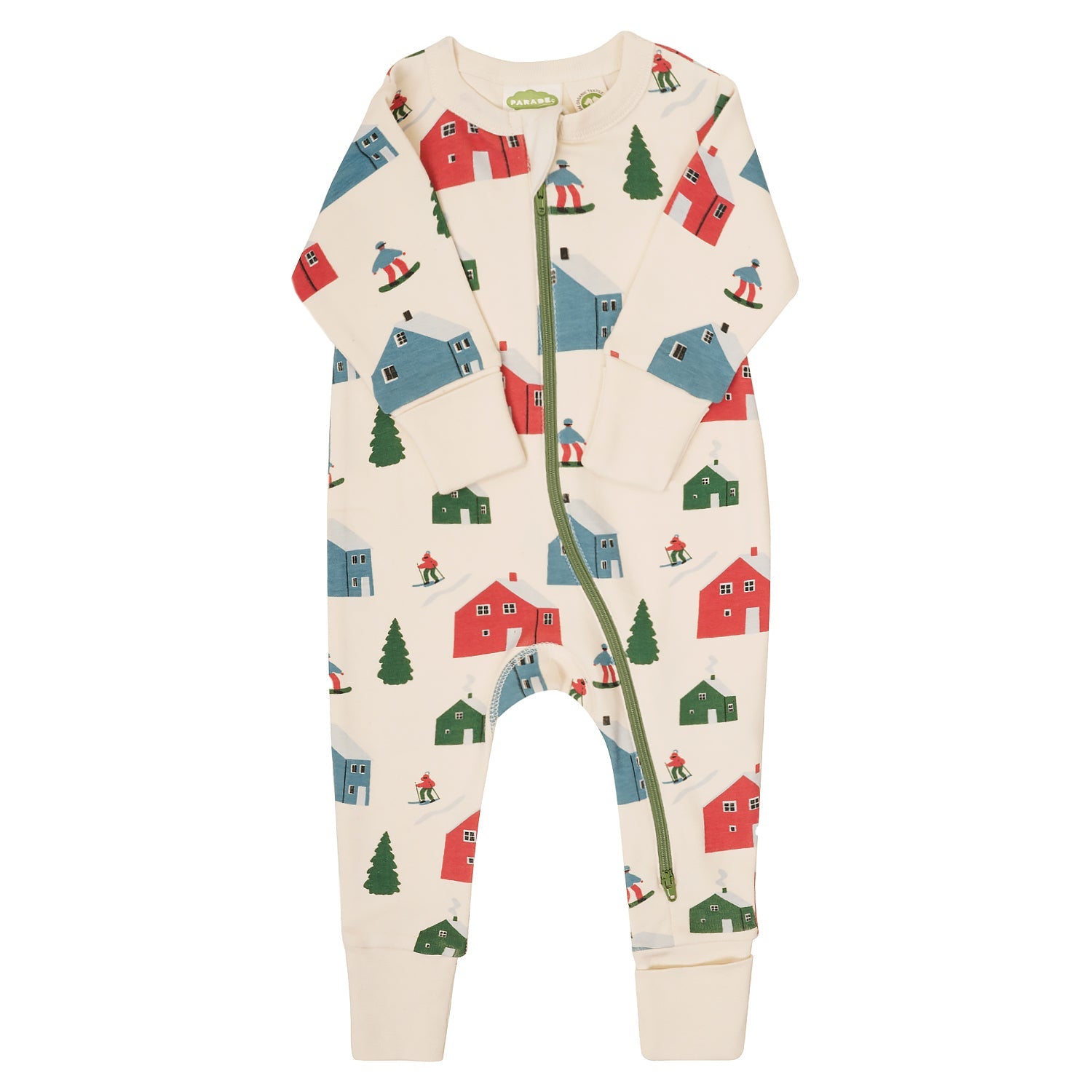 Organic Holiday Print '2-Way' Zip Romper