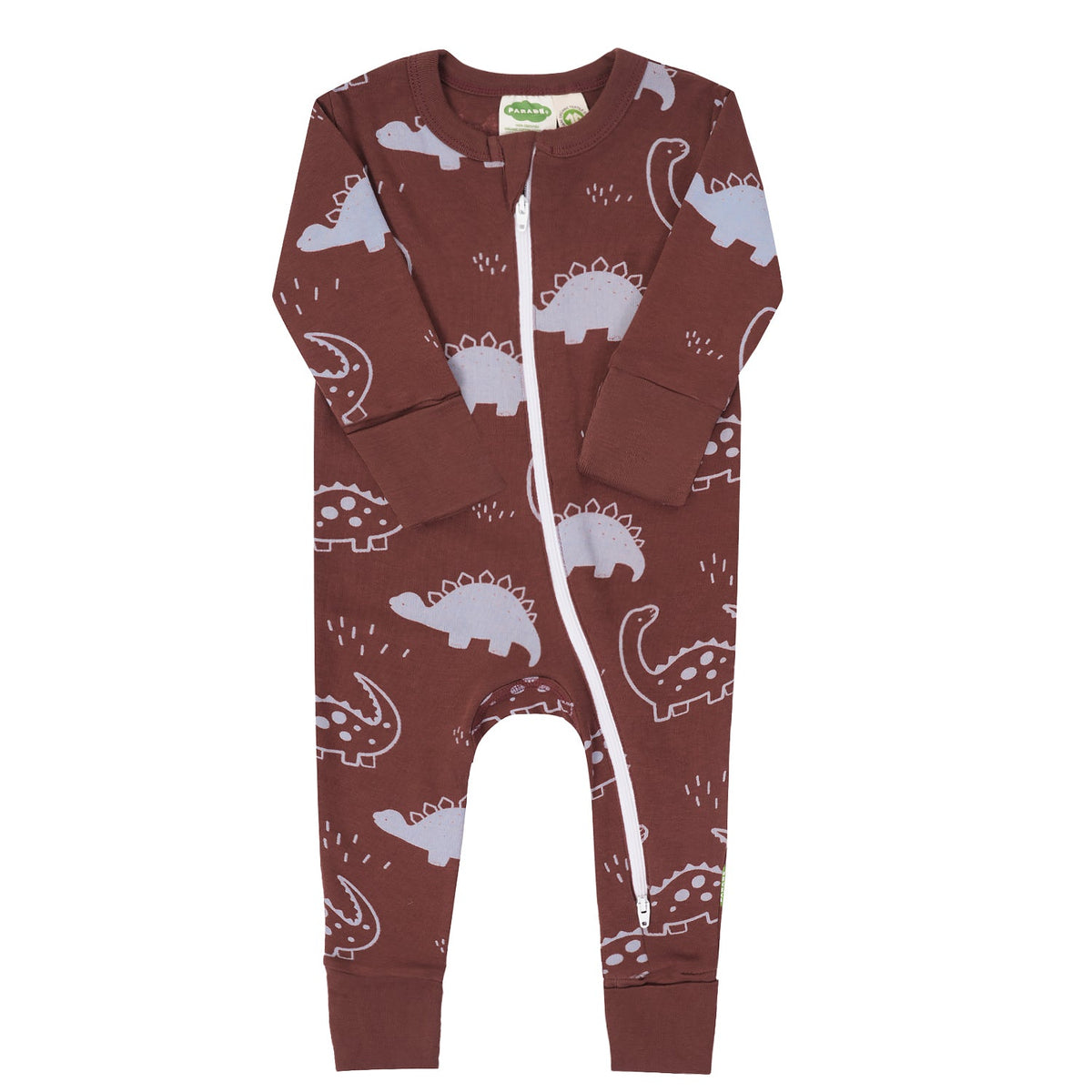 Organic Signature Print '2-Way' Zip Romper - Long Sleeve