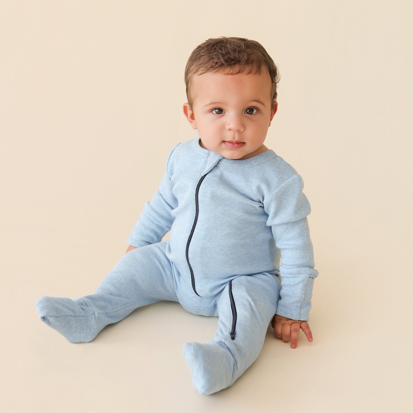 Organic Snuggle Soft Melange '2-Way' Zipper Romper