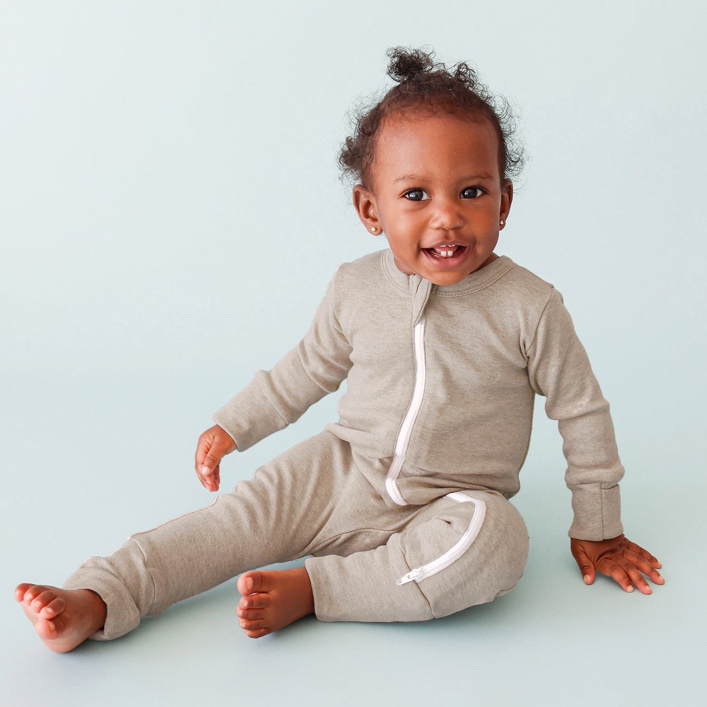 Organic Snuggle Soft Melange '2-Way' Zipper Romper