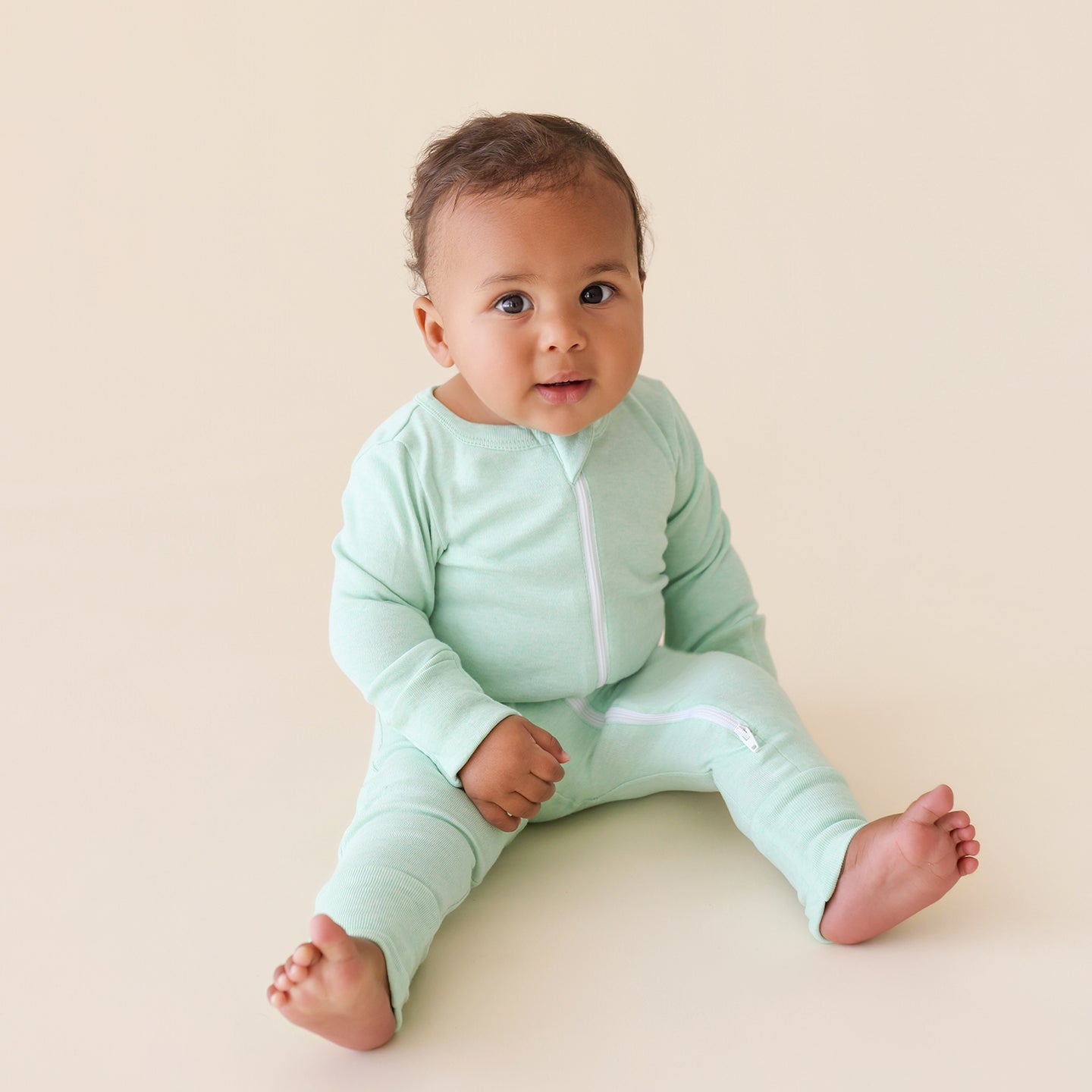 Organic Snuggle Soft Melange '2-Way' Zipper Romper