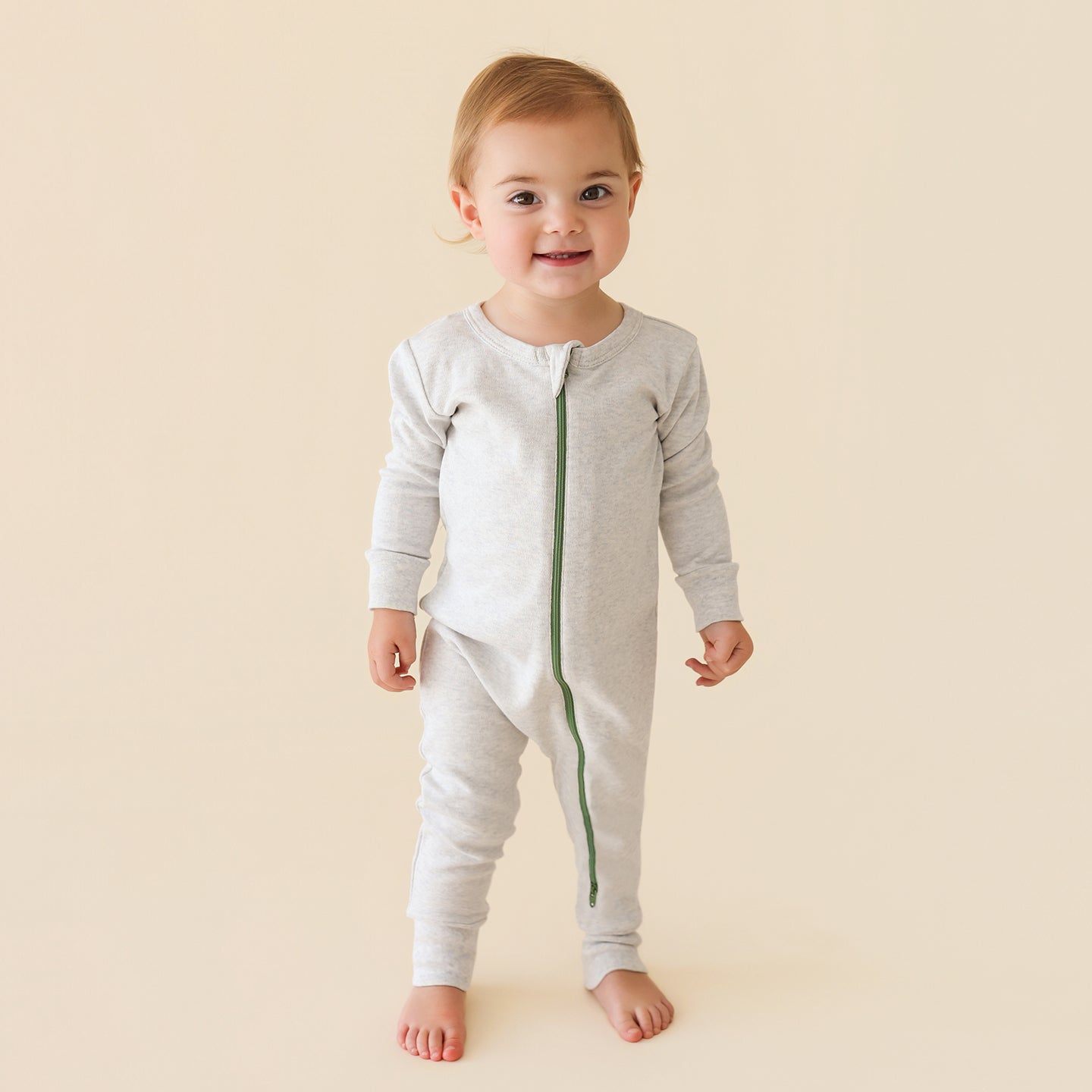 Organic Snuggle Soft Melange '2-Way' Zipper Romper
