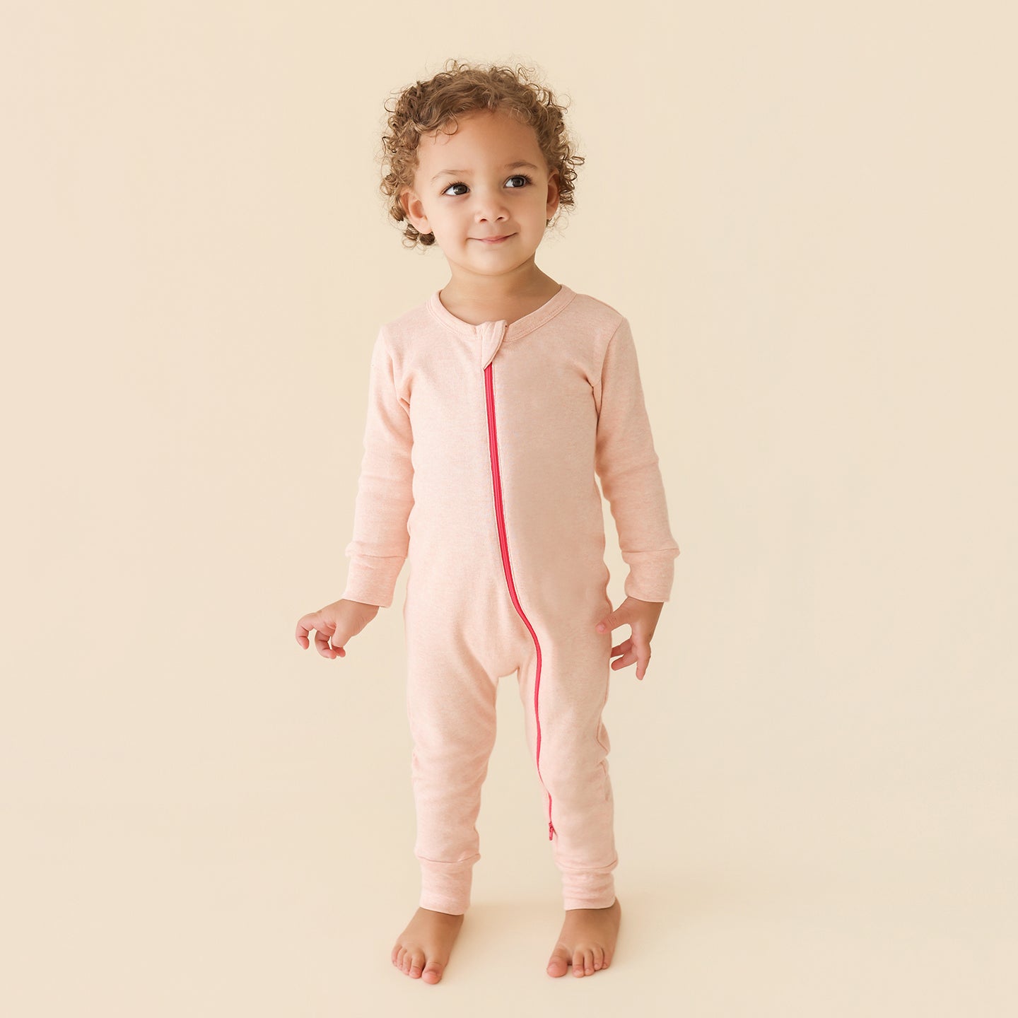 Organic Snuggle Soft Melange '2-Way' Zipper Romper