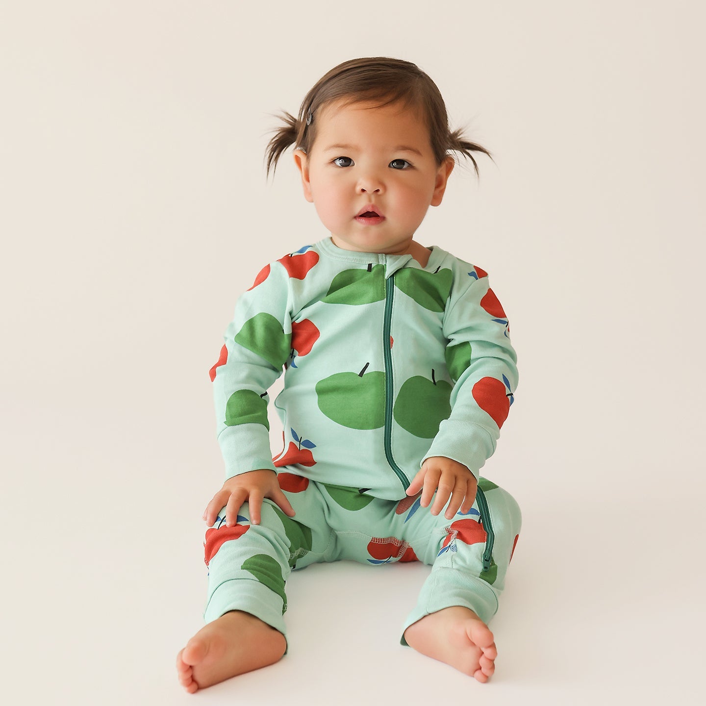 Organic Signature Print '2-Way' Zip Romper - Long Sleeve