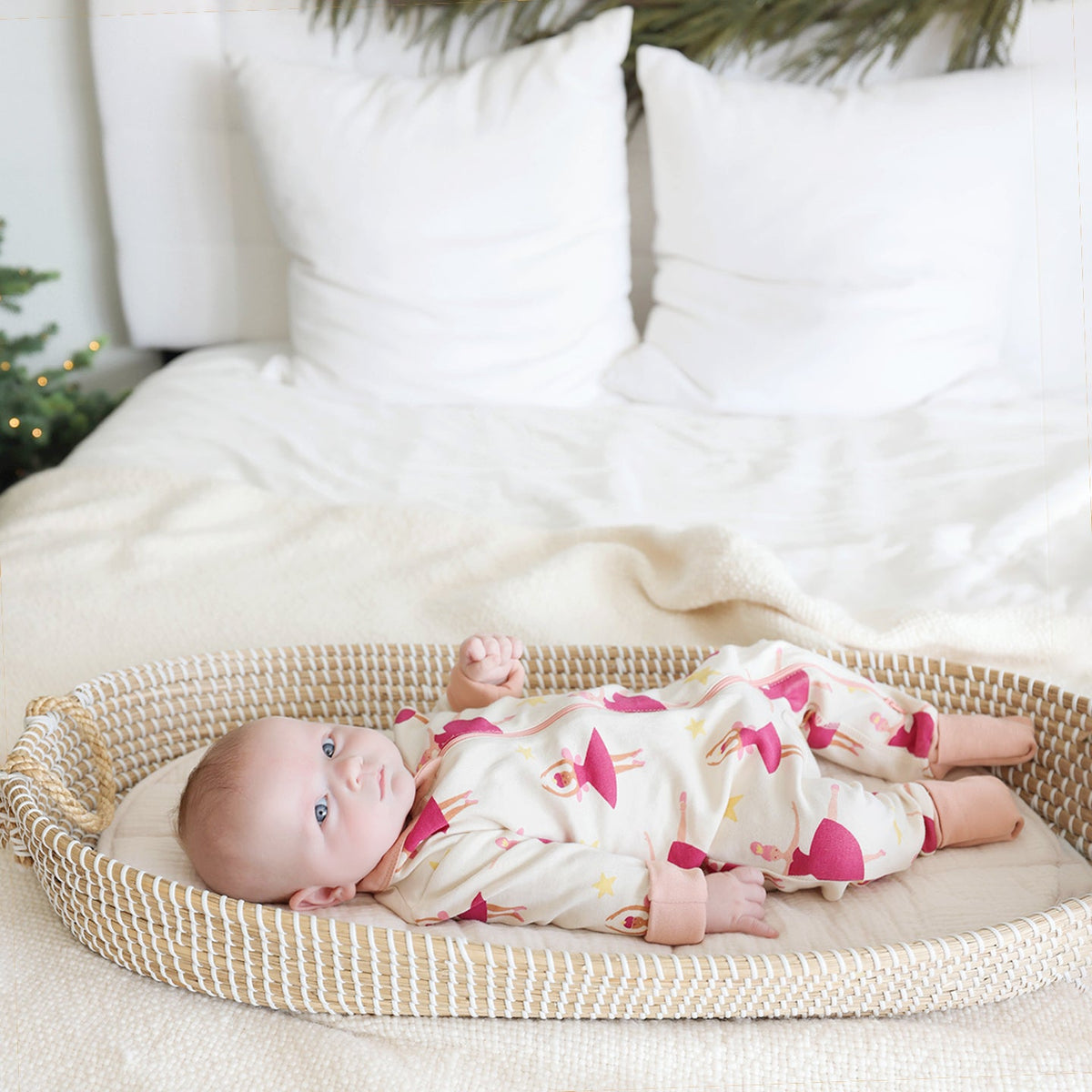 Organic Signature Print '2-Way' Zip Romper - Holiday