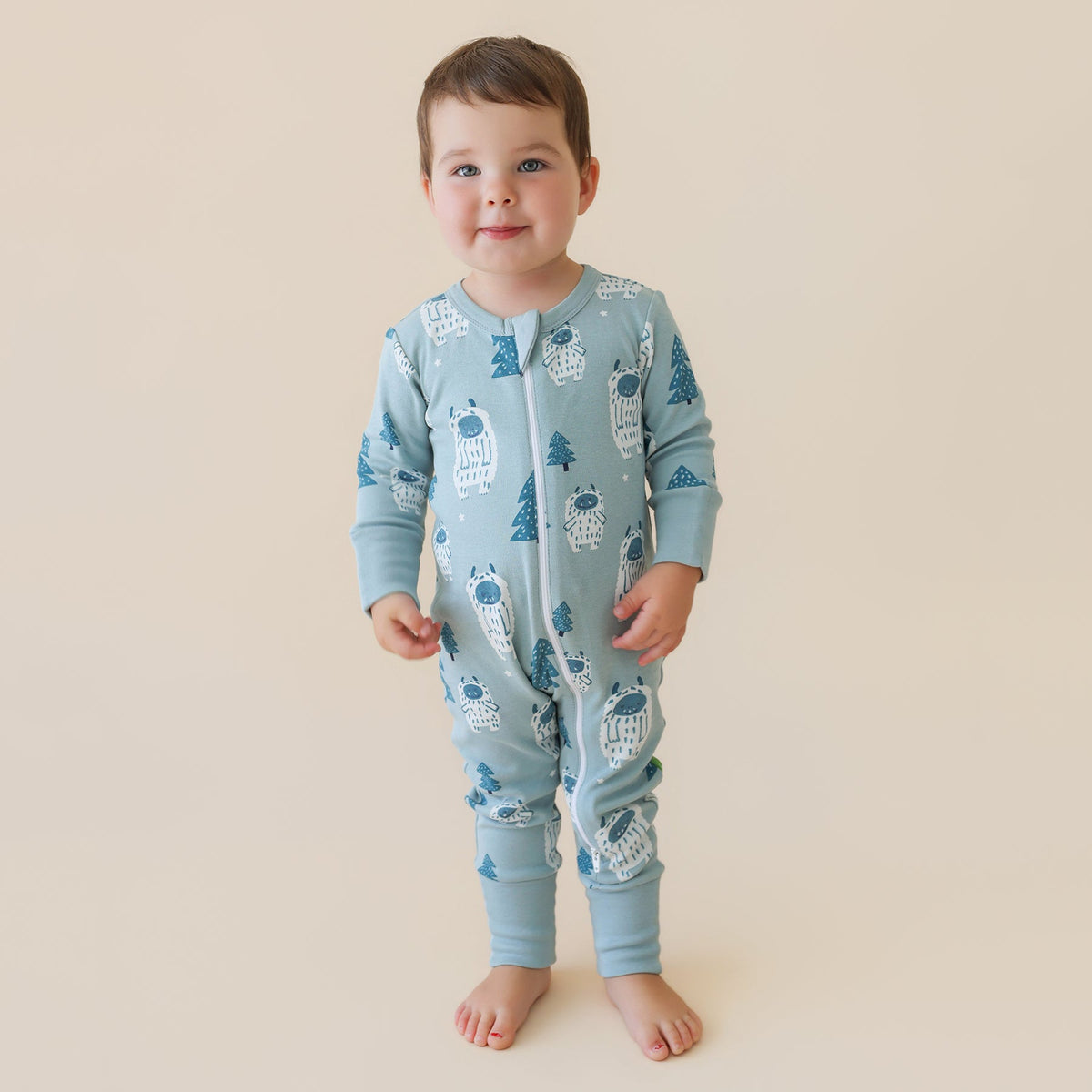 Organic Signature Print '2-Way' Zip Romper - Holiday