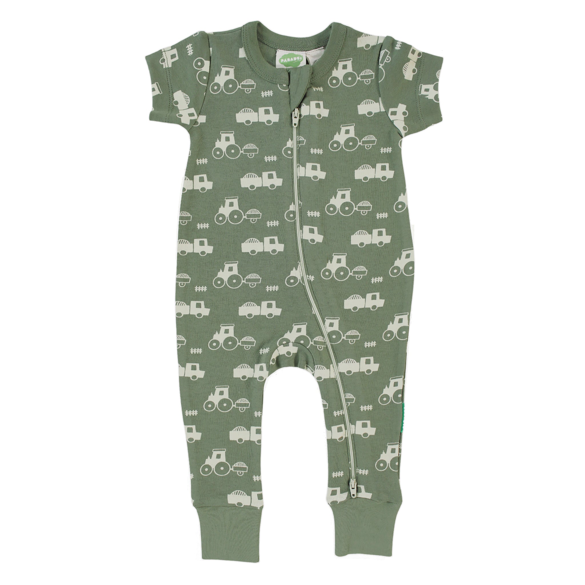 Organic Signature Print '2-Way' Zip Romper Short Sleeve - Organic Baby Clothes, Kids Clothes, & Gifts | Parade Organics