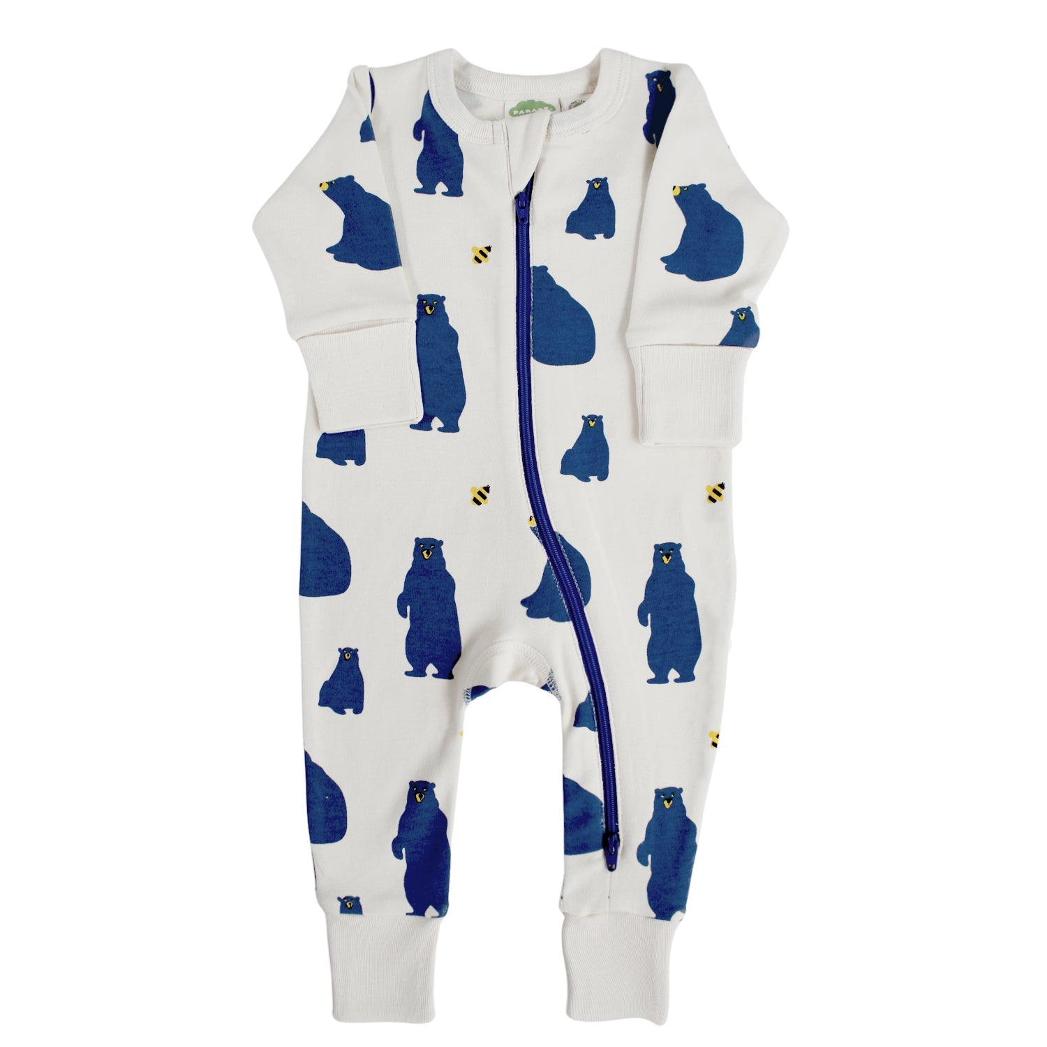 Organic Signature Print '2-Way' Zip Romper - Long Sleeve