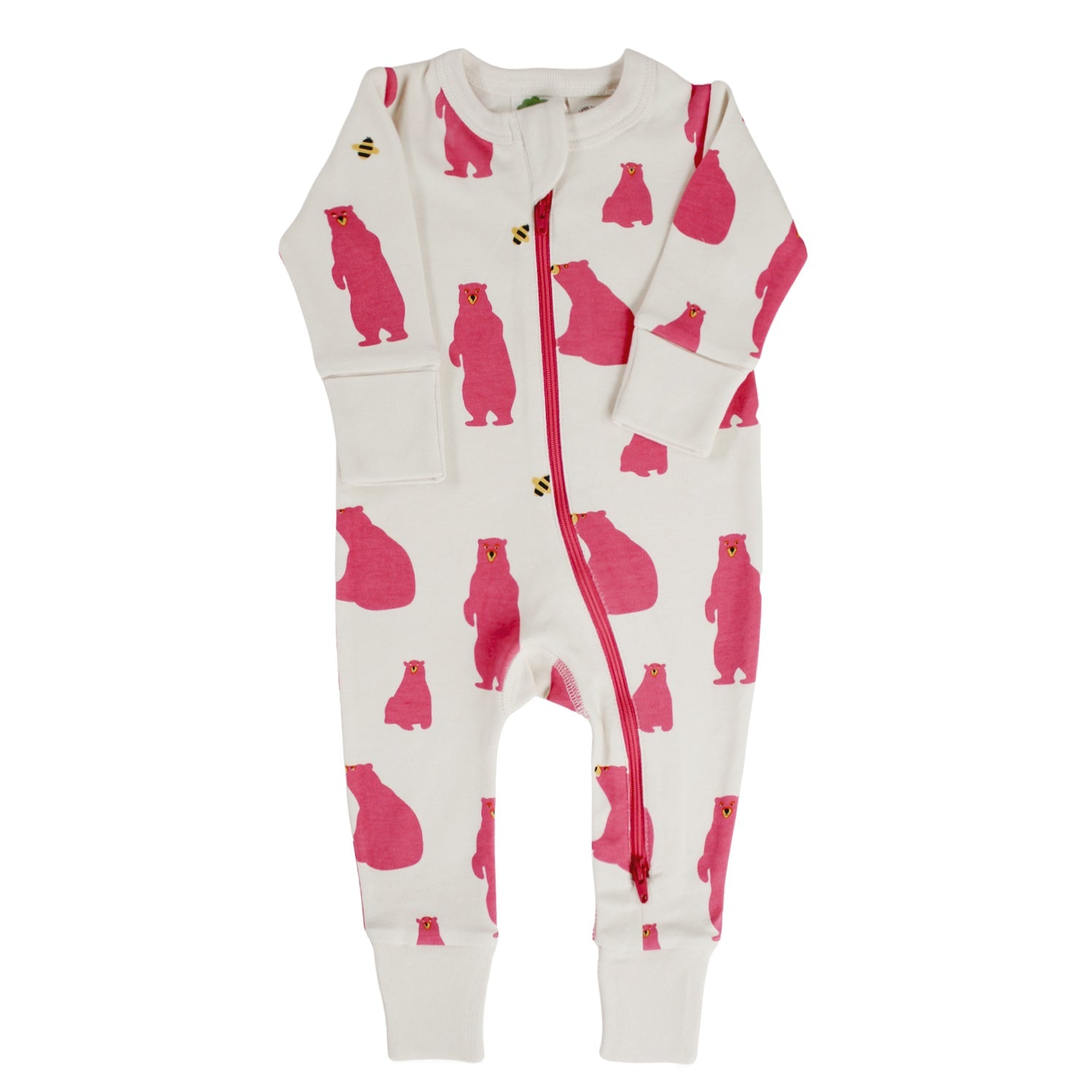 Organic Signature Print '2-Way' Zip Romper - Long Sleeve